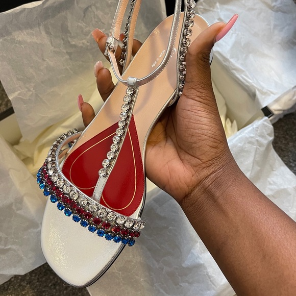 Gucci Crystal Leather Sandals - Picture 3 of 5